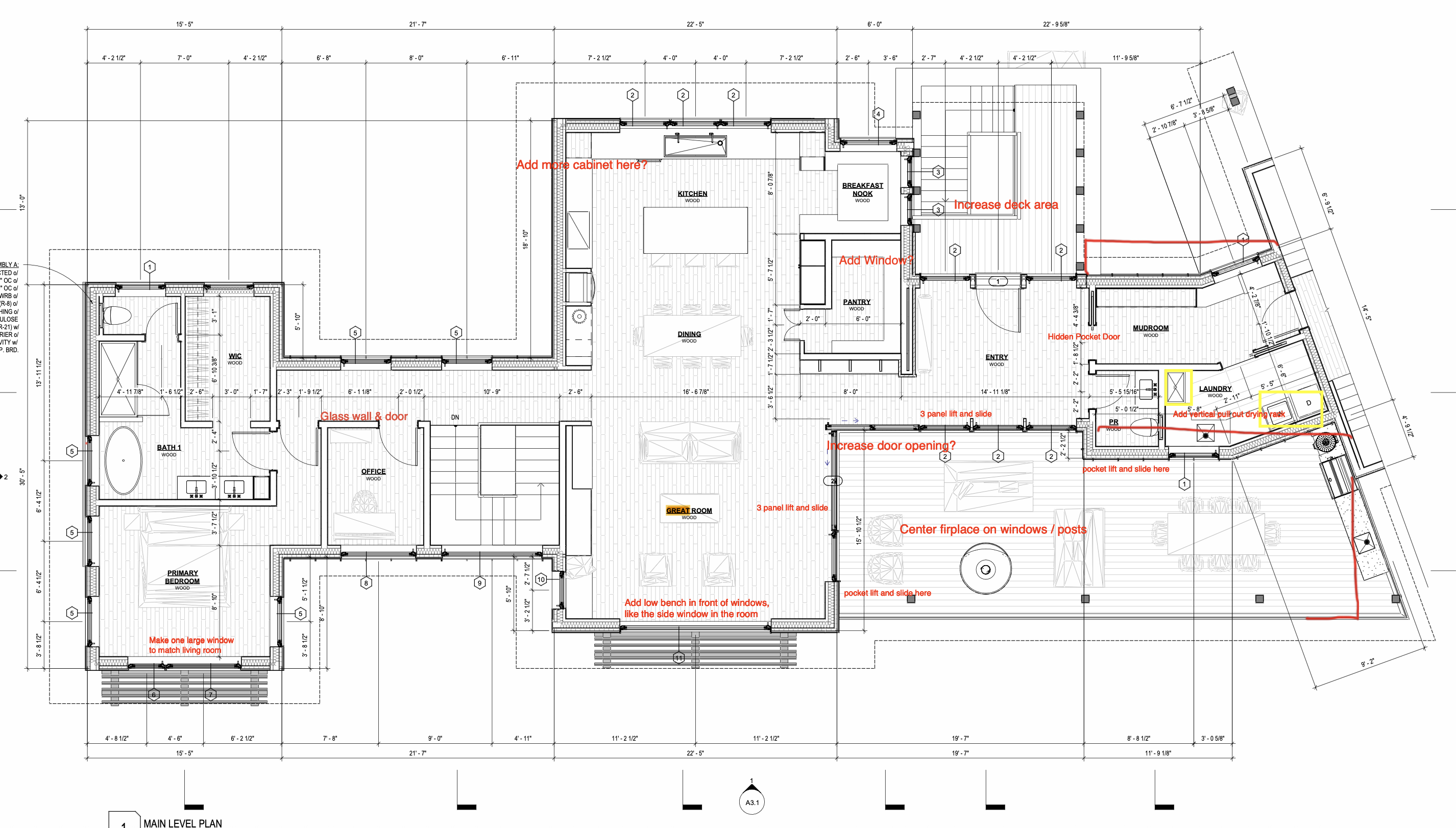 Main floor plan sheet with room layout